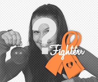 orange ribbon for the fighters against leukemia