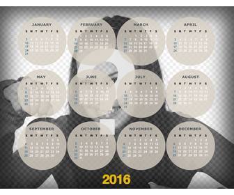 original 2016 calendar to put ur photo on the background