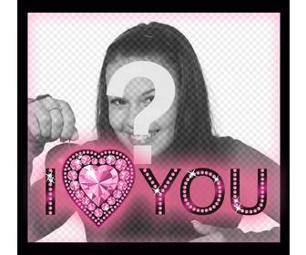 special picture frame to say i love you with heart of diamonds