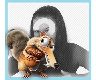 upload ur photo to be with the squirrel of ice age