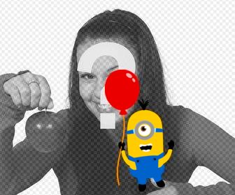 minion with red balloon to put on ur pictures