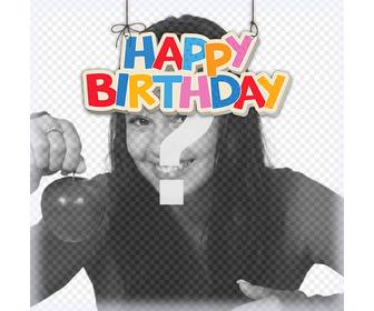 hanging happy birthday to decorate your pictures