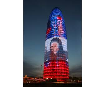 photomontage in which ull put ur photo on the agbar tower in barcelona