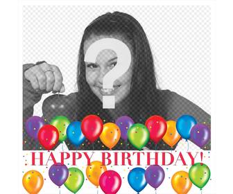 birthday party frame for editing with your photo for free