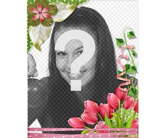 decorative frame with beautiful roses and flowers for your photos