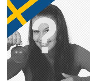 photo effect to put the flag of sweden in the corner of ur photo