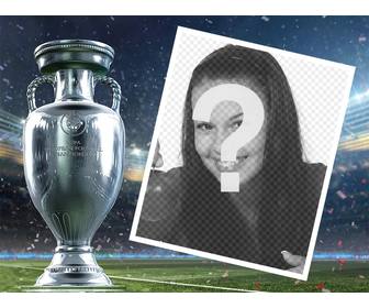 upload ur photo to this editable frame with the cup of euro