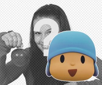 sticker of pocoyo face to add anywhere on ur photos