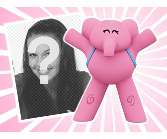online effect with the elephant elly from pocoyo perfect for upload ur photo
