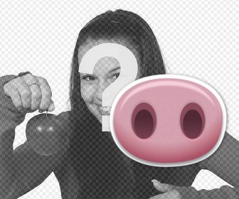 pig nose to paste in your images effect online