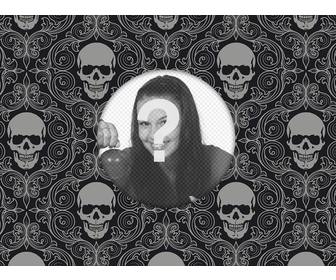 wallpaper to edit with photo and decorate with skulls
