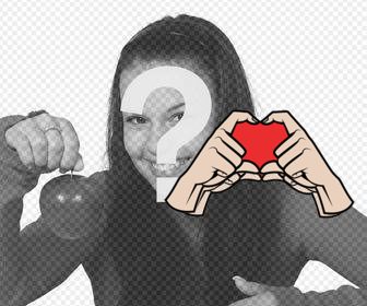 sticker for ur photos with hands making heart shape