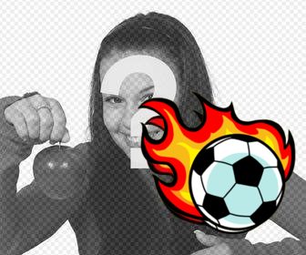 soccer ball with fire to paste on ur photos as an online sticker