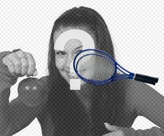 tennis racket to add on ur photos with this online effect
