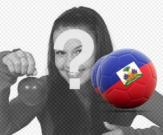 decorate ur photos with soccer ball with haiti flag for free