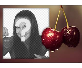 frame with exquisite cherries to edit with any of ur photos