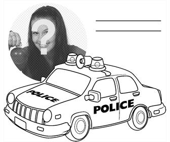 photo effect to print and color police car for free