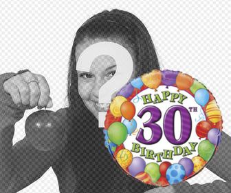 decorative sticker to celebrate 30th birthday with ur photo