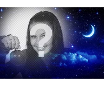 night of stars and moon to put your photo as online filter