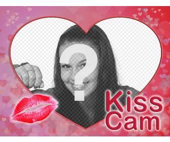 upload your photo giving kiss to someone to this original effect of kiss cam