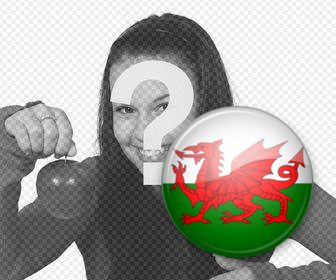 sticker of wales flag as button to paste on ur photos