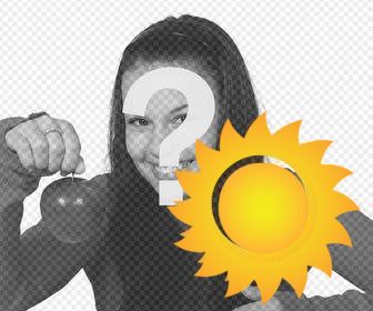 sticker of sun to add on ur photos and decorate it online