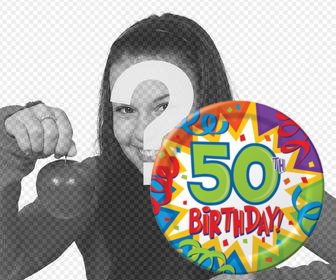 photo effect to decorate ur photos with party balloon of 50th birthday