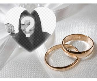 special photo effect with two engagement gold rings