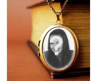 ur photo in vintage pendant with this photomontage online