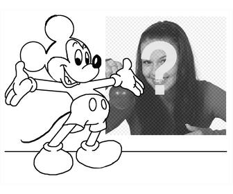 upload your photo and paint mickey mouse with this online photo effect