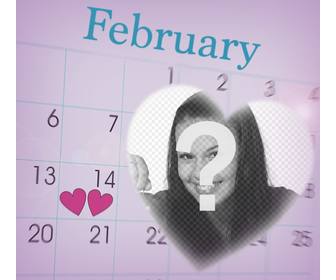 celebrate valentines day with this photomontage of calendar of february