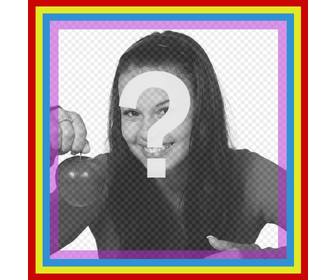 happy square frame with colors that you can put your photos in for free