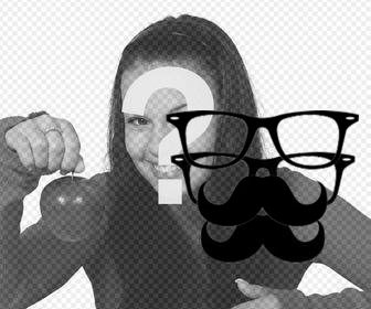 be hipster with this effect of square glasses and mustaches for ur photos