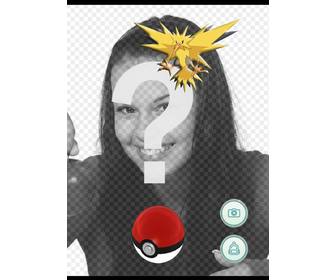 catch the electric pokemon zapdos with this editable photomontage