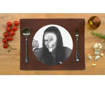put ur picture in plate of food served at the table with this mounting