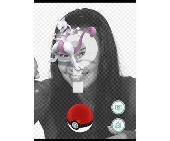 photo effect with mewtwo in pokemon go game to add ur photo