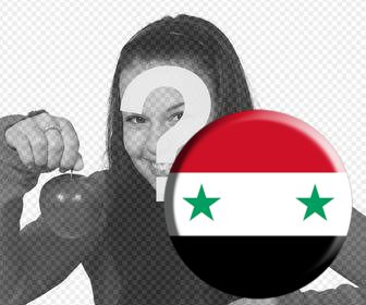 button to stick on your photos with the flag of syria for free