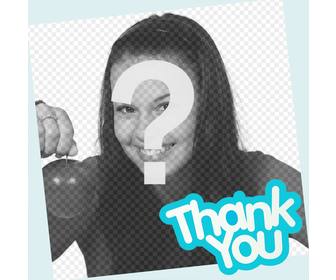 card to say thank you to someone and edit with photo online