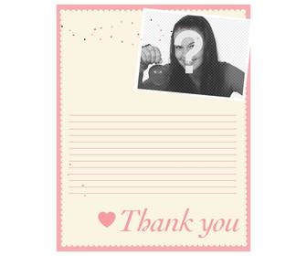 online thank u letter u can customize with photo