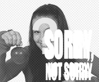 sorry not sorry phrase to paste on ur images as sticker online