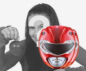 photomontage to add the mask of red power ranger in ur pictures