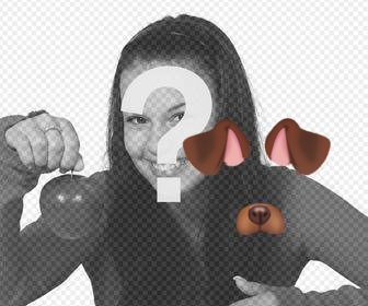 stick the ears and nose of puppy in your free photo