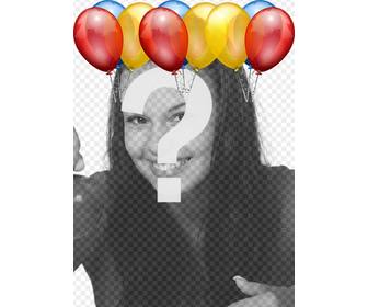 birthday card with balloons to put your photo on the background