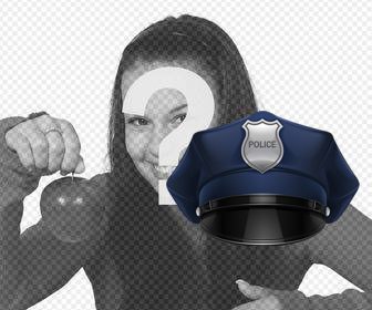 photomontage online to edit and put police cap on your picture