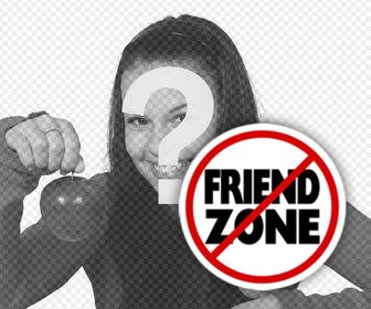 sticker of friend zone with the stop symbol to add on ur photos