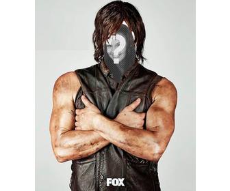 Photomontage to put your face in Daryl Dixon of Thewalking Dead