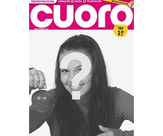 ur picture in frame that mimics the cover of tabloid magazine called cuoro