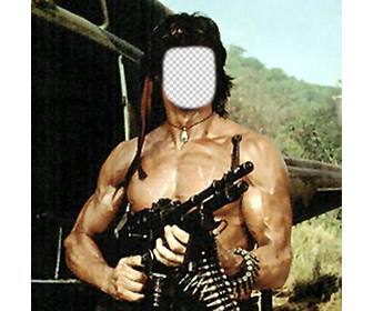 photomontage that you can put the face you want in the body of rambo