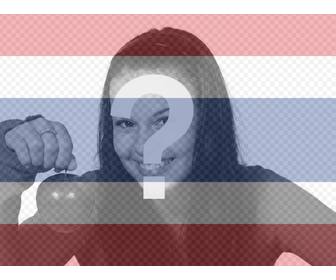 template for face painting collage or photo in transparency with the flag of thailand just upload the photo edit it online and u can save or send to ur friends via email