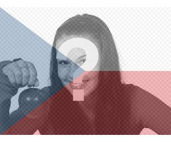 photomontage to paint face or picture on transparency with the flag of the czech republic just upload the picture edit them online and u can save or send to ur friends via email